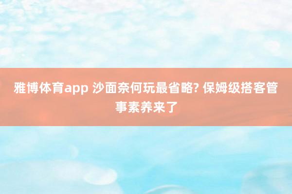 雅博体育app 沙面奈何玩最省略? 保姆级搭客管事素养来了