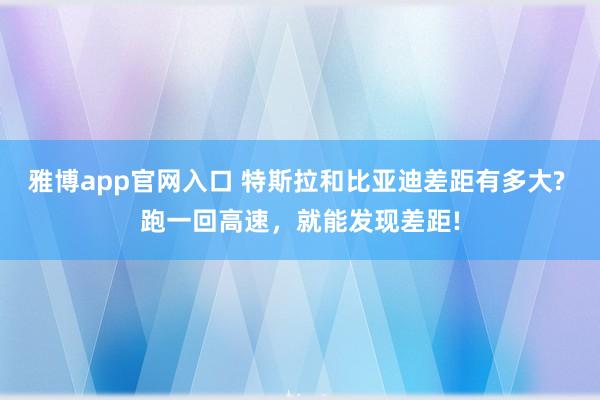 雅博app官网入口 特斯拉和比亚迪差距有多大? 跑一回高速，就能发现差距!