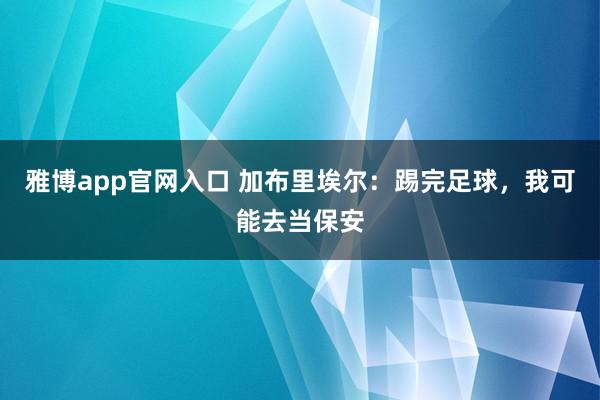 雅博app官网入口 加布里埃尔：踢完足球，我可能去当保安