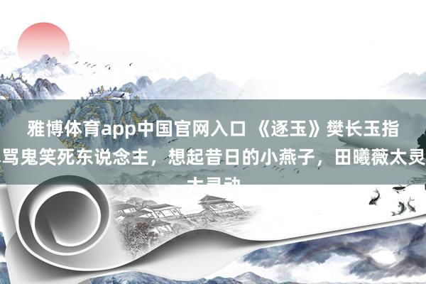 雅博体育app中国官网入口 《逐玉》樊长玉指木骂鬼笑死东说念主，想起昔日的小燕子，田曦薇太灵动