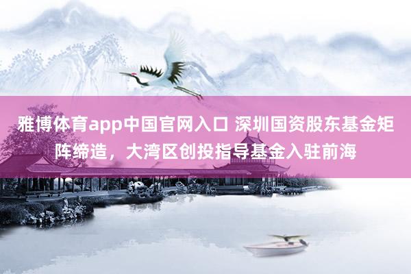 雅博体育app中国官网入口 深圳国资股东基金矩阵缔造，大湾区创投指导基金入驻前海