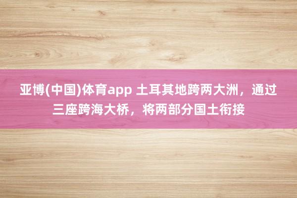 亚博(中国)体育app 土耳其地跨两大洲，通过三座跨海大桥，将两部分国土衔接