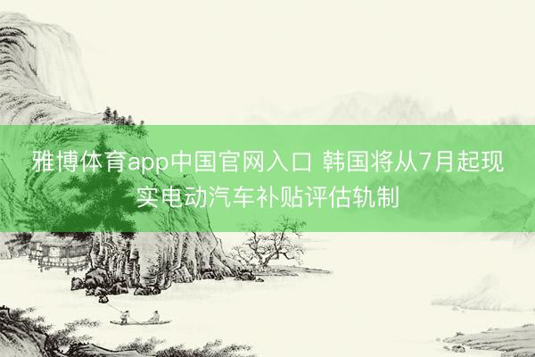 雅博体育app中国官网入口 韩国将从7月起现实电动汽车补贴评估轨制