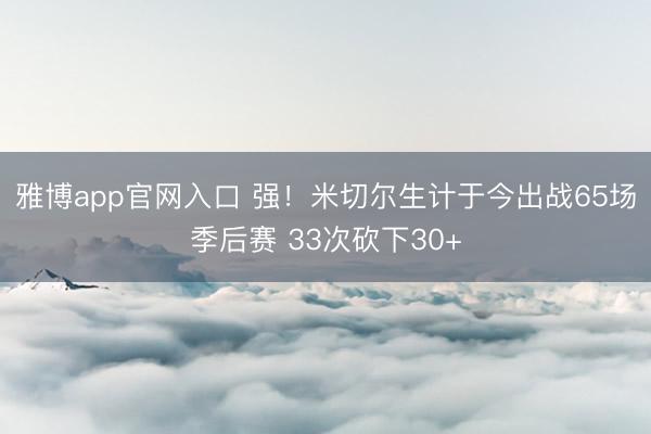 雅博app官网入口 强！米切尔生计于今出战65场季后赛 33次砍下30+