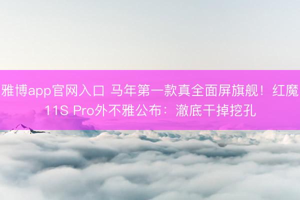 雅博app官网入口 马年第一款真全面屏旗舰！红魔11S Pro外不雅公布：澈底干掉挖孔
