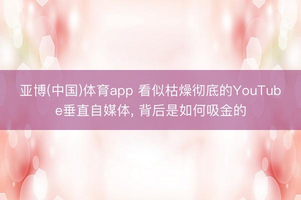 亚博(中国)体育app 看似枯燥彻底的YouTube垂直自媒体， 背后是如何吸金的