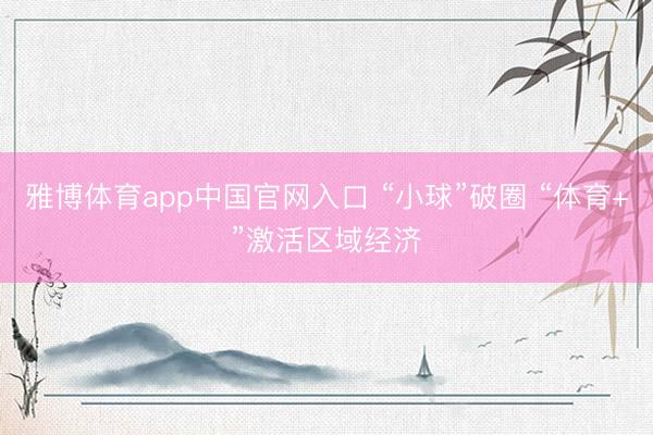 雅博体育app中国官网入口 “小球”破圈 “体育+”激活区域经济